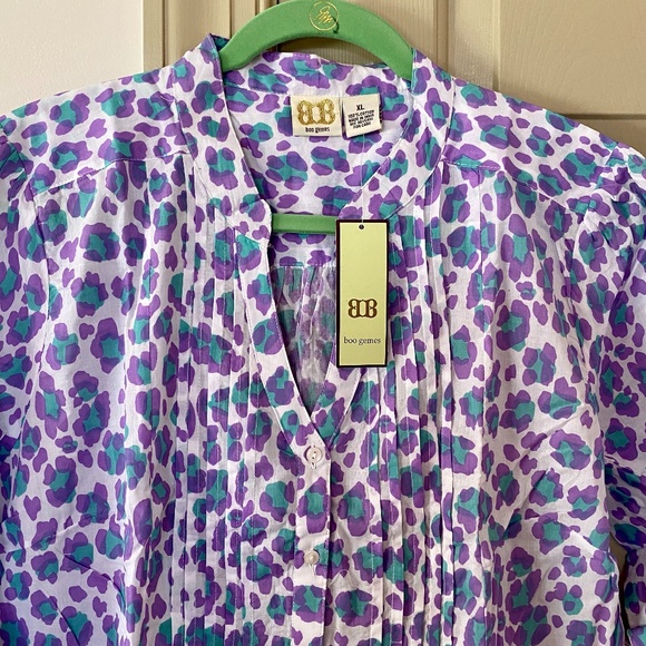 NWT Boo Gemes 'Tina' Leopard Shirtdress/Coverup - Picture 3 of 5